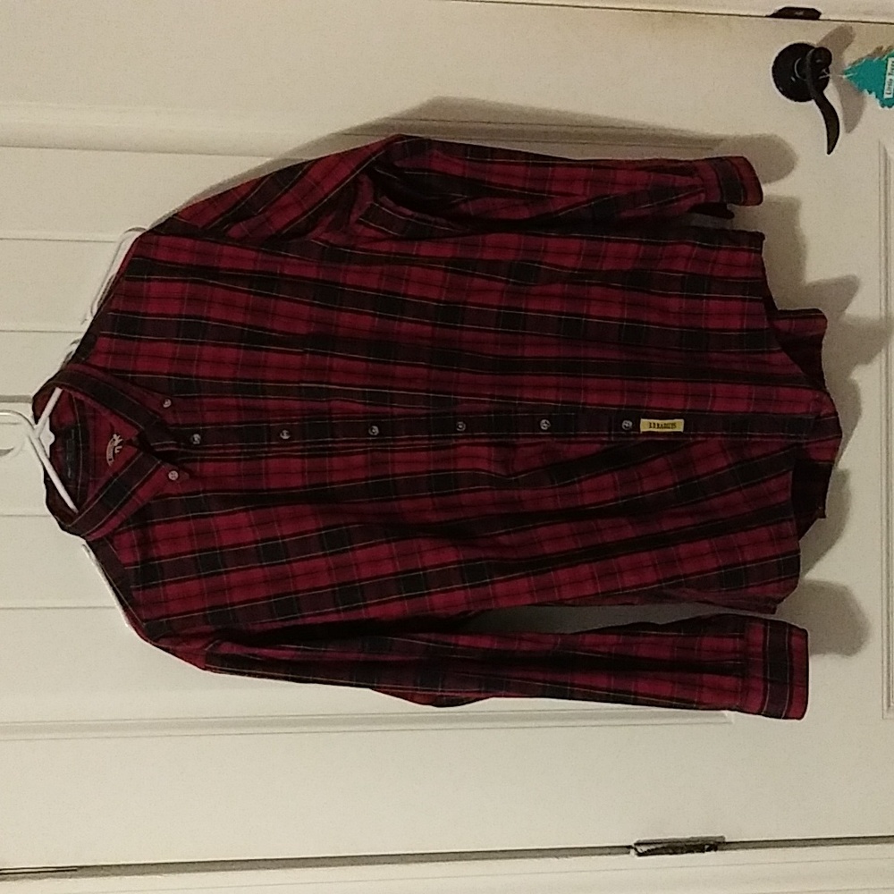 COPY - EUC. By The original B D baggies usa Men's red plaid longsleeve shirt si…
